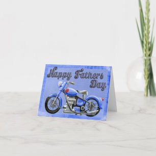 Persönlicher Vatertag Blaue Motorrad-Geschenkidee Karte