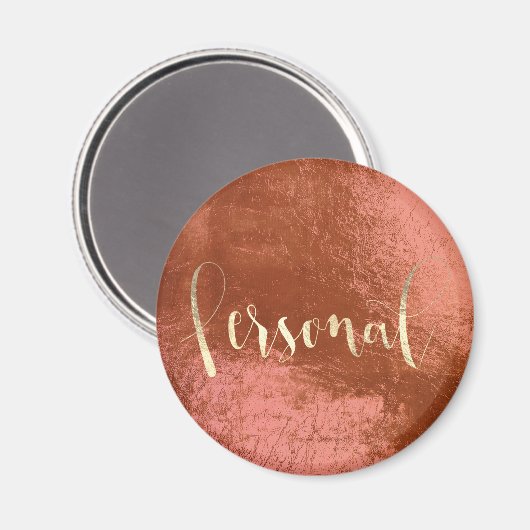 Persönlicher Weekly-Planner Pink Blush Copper Gold Magnet (Vorderseite/Rückseite)