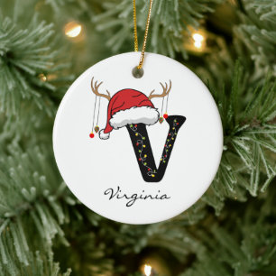 Persönlicher Weihnachts-Alphabet-Schmuck für Papa  Keramik Ornament