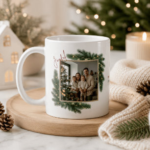 Persönlicher Weihnachtsbilderrahmen Familie Kaffeetasse