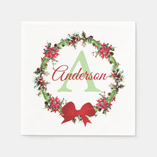 Persönlicher Weihnachtskranz Serviette