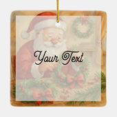 Persönlicher Weihnachtskränze-Workshop von Santa Keramikornament (Rückseite)
