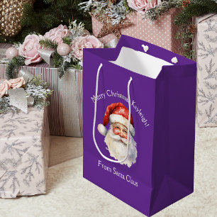 Persönlicher Weihnachtsmann in Lila Weihnachten Mittlere Geschenktüte
