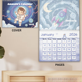 Persönlicher Weltraum-Explorer-Kinderkalender 2026 Kalender