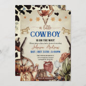 Persönlicher Western Eine kleine CowBoy Babydusche Einladung (Vorne/Hinten)