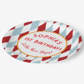 Persönlicher Zirkus-Geburtstag Pappteller (Schrägansicht)