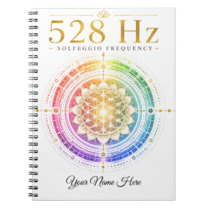 Persönliches 528 Hz Solfeggio-Frequenz-Notizbuch Notizblock