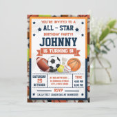 Persönliches All-Star Printable Sports MVP Party Einladung (Stehend Vorderseite)