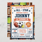 Persönliches All-Star Printable Sports MVP Party Einladung (Vorne/Hinten)