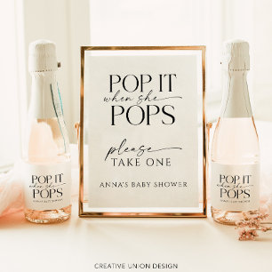 Persönliches Babyparty-Geschenk 'Pop When She Pops Schaumweinetikett