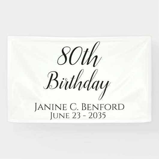 Persönliches Banner zum 80. Geburtstag (Horizontal)