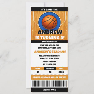Persönliches Basketball-Fan-Geburtstagsticket Einladung