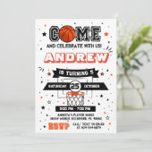 Persönliches Basketball Geburtstags Einladung Part (Stehend Vorderseite)