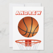 Persönliches Basketball Geburtstags Einladung Part (Rückseite)