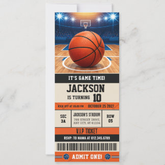 Persönliches Basketball-VIP-Ticket zum Geburtstag Einladung