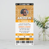 Persönliches Basketballticket mit Foto Einladung (Stehend Vorderseite)