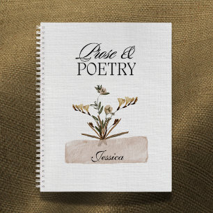 Persönliches Blumen-Notizbuch für Prosa und Poesie Notizblock