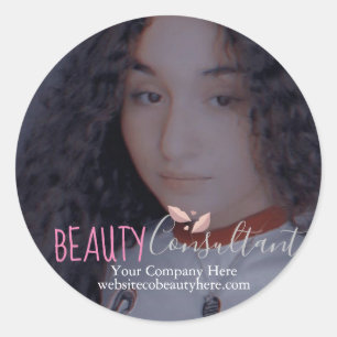 Persönliches Branding-Foto-Schönheit-Make-up-Wimpe Runder Aufkleber