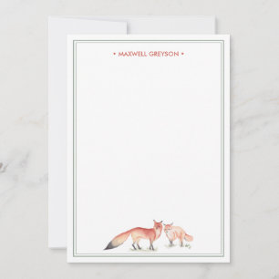Persönliches Briefpapier Rotfuchs Mitteilungskarte