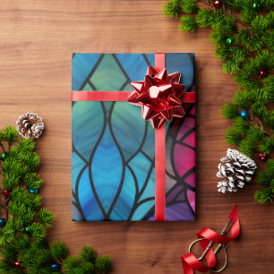 Persönliches Buntglas Weihnachten Geschenkpapier
