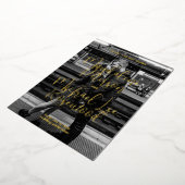 Persönliches BW-Foto | Gold Calligraphy Script Folieneinladung (Gedreht)