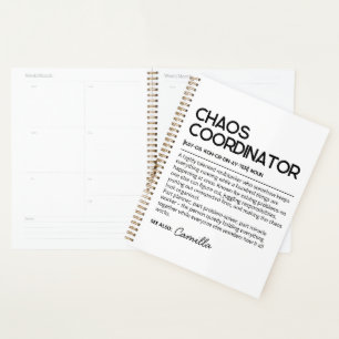 Persönliches Chaos-Koordinator-Notizbuch, Lustige  Planer