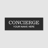 Persönliches Concierge Namensschild mit Stecknadel (Vorderseite)