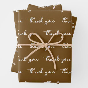 PERSÖNLICHES DANKE STILVOLL MODERN BRAUN GESCHENKPAPIER SET