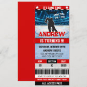 Persönliches digitales Hockey-Game-Ticket Geburtst Einladung (Vorne/Hinten)