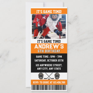 Persönliches digitales Hockey-Ticket-Birthday-Einl Einladung