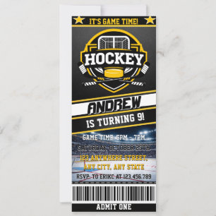 Persönliches digitales Hockey-Ticket Geburtstag Sp Einladung