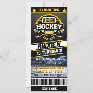 Persönliches digitales Hockey-Ticket Geburtstag Sp Einladung