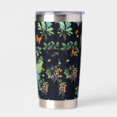 Persönliches dunkles Blumen-Schmetterlingsmuster Thermobecher (Links)