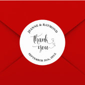 Persönliches Elegant Vielen Dank für Ihre Hochzeit Runder Aufkleber