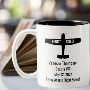 Persönliches Erstes Alleinflugzeug für Flugschüler Zweifarbige Tasse