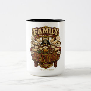Persönliches Familientreffen Lustiges Familientref Zweifarbige Tasse