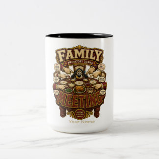 Persönliches Familientreffen Lustiges Familientref Zweifarbige Tasse