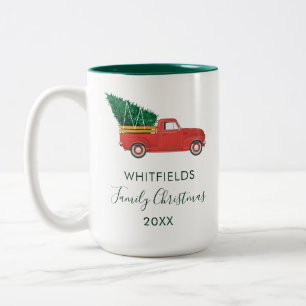Persönliches Familientreffen zur Weihnachtsfeier - Zweifarbige Tasse