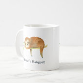 Persönliches Faultier-Cartoon Kaffeetasse (Vorderseite Links)