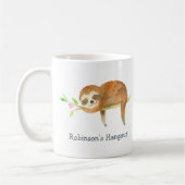 Persönliches Faultier-Cartoon Kaffeetasse (Links)