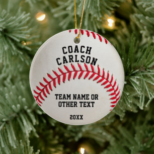 Persönliches Foto Baseball-Trainer Ball Nähen Keramik Ornament
