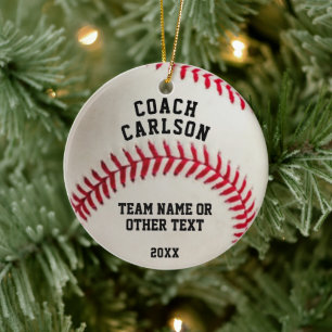 Persönliches Foto Baseball-Trainer Ball Nähen Keramik Ornament