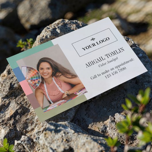 Persönliches Foto des warmen Farblogos Visitenkarte