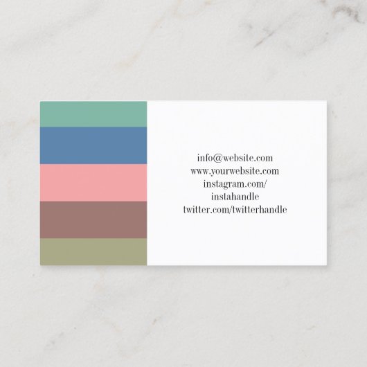 Persönliches Foto des warmen Farblogos Visitenkarte (Rückseite)