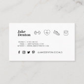 Persönliches Foto Fitness Moderner Trainer Trendy Visitenkarte (Rückseite)