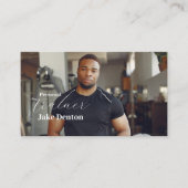 Persönliches Foto Fitness Moderner Trainer Trendy Visitenkarte (Vorderseite)