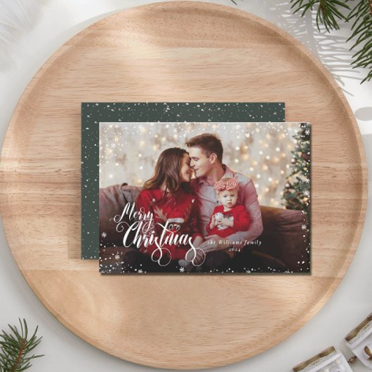 Persönliches Foto Frohe Weihnachten Grünen Weihnac