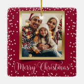 Persönliches Foto Keramik Ornament Rote Show (Rückseite)