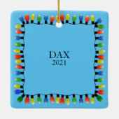 Persönliches Foto Party leuchtet blau doppelseitig Keramikornament (Rückseite)