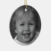 Persönliches Foto-und Gewohnheits-Text-Rot Keramik Ornament (Rechts)